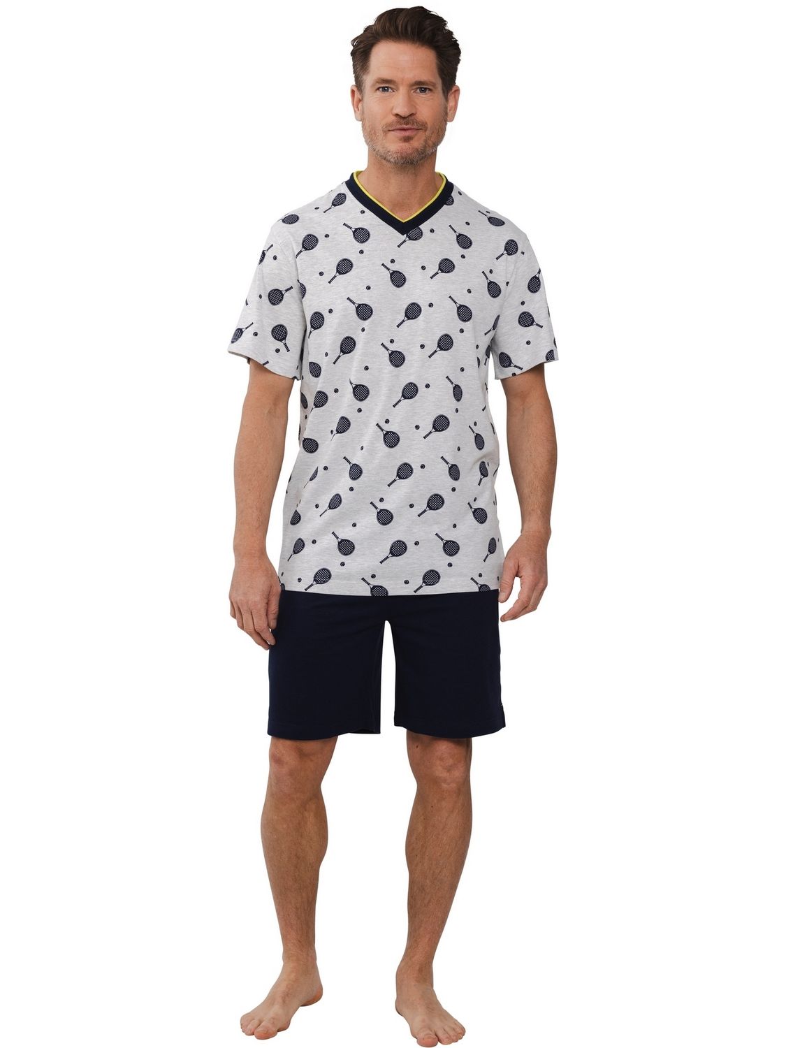 Pastunette Heren Pyjama: padel motief, V hals