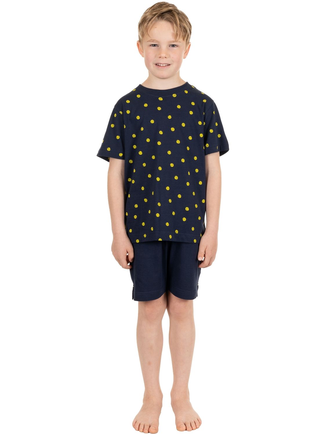 Pastunette jongens pyjama: Blauw, tennisballen motief