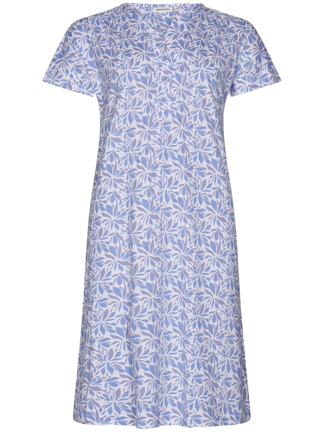 Pastunette Nachthemd Dames: Korte mouw, Ecru / blauw, 100cm