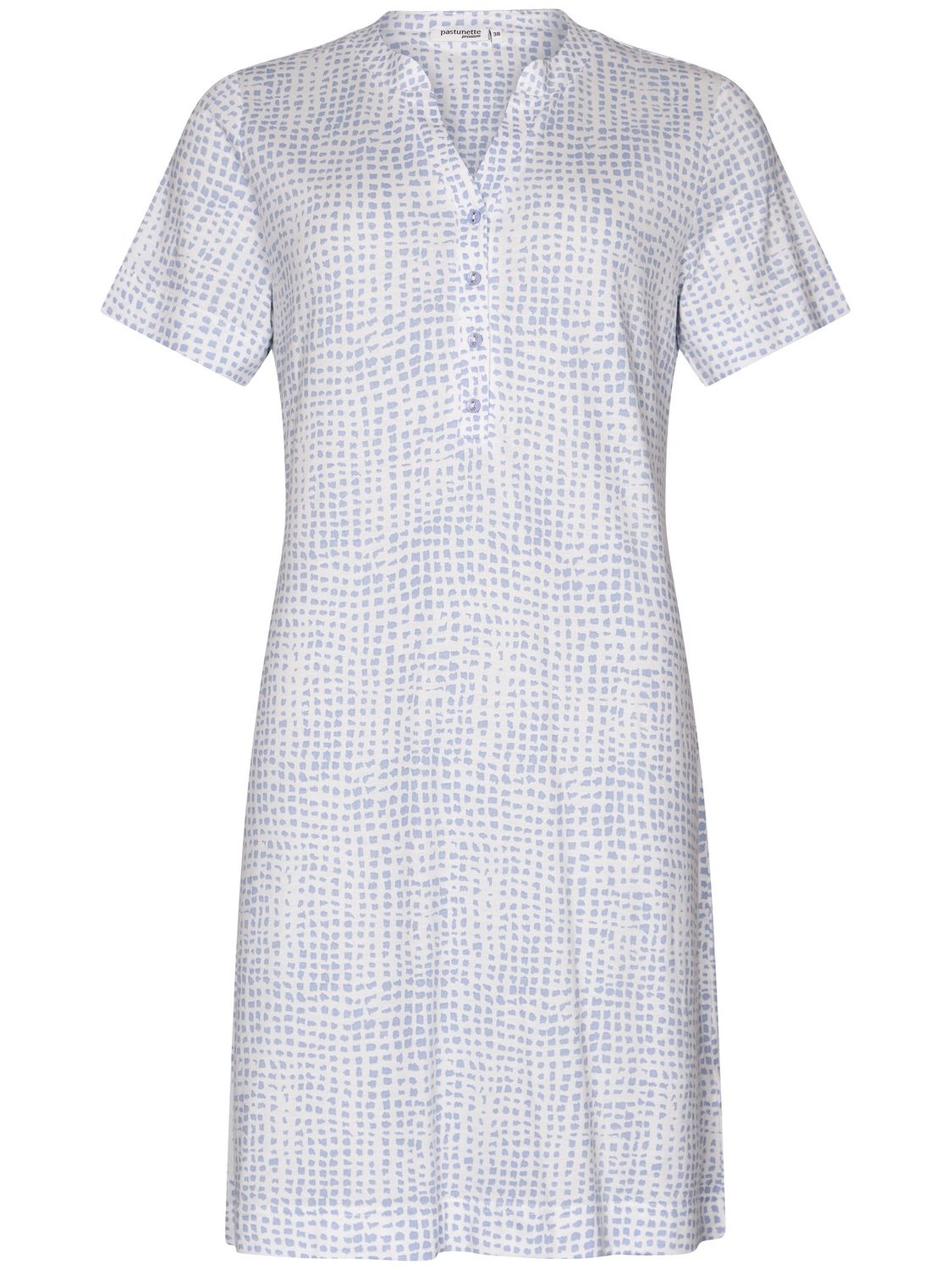 Pastunette Nachthemd Dames: Korte mouw, Ecru / blauw, 95cm