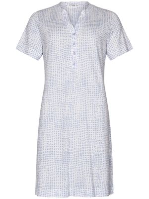 Pastunette Nachthemd Dames: Korte mouw, Ecru / blauw, 95cm