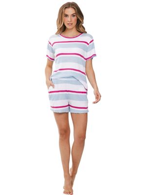 Pastunette Rebelle Pyjama Dames: gestreept, short