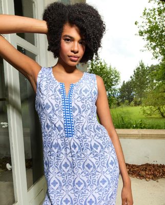 Egatex ( Senoretta ) Zomer kleed: Blauw / wit