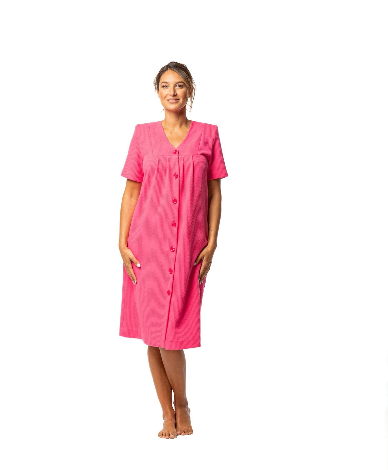 Egatex zomer kamerjas: Pink, Korte mouw met knopen