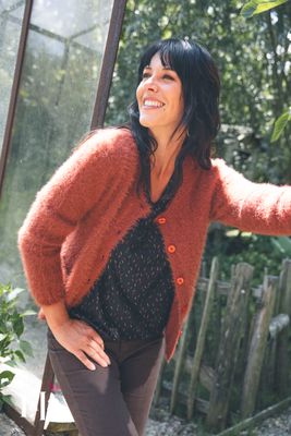 She Goes LaLa Dames Gilet met knopen: Georgia, Rust kleur