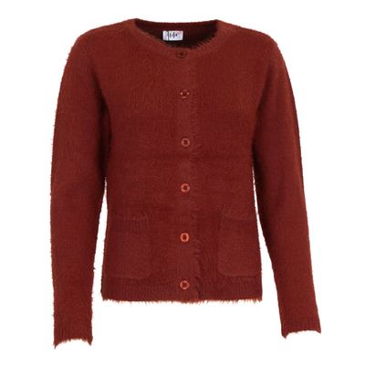 She Goes LaLa Dames Gilet met knopen: Georgia, Rust kleur