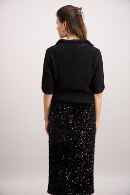Signe Nature Pull: korte mouw, glitter kol