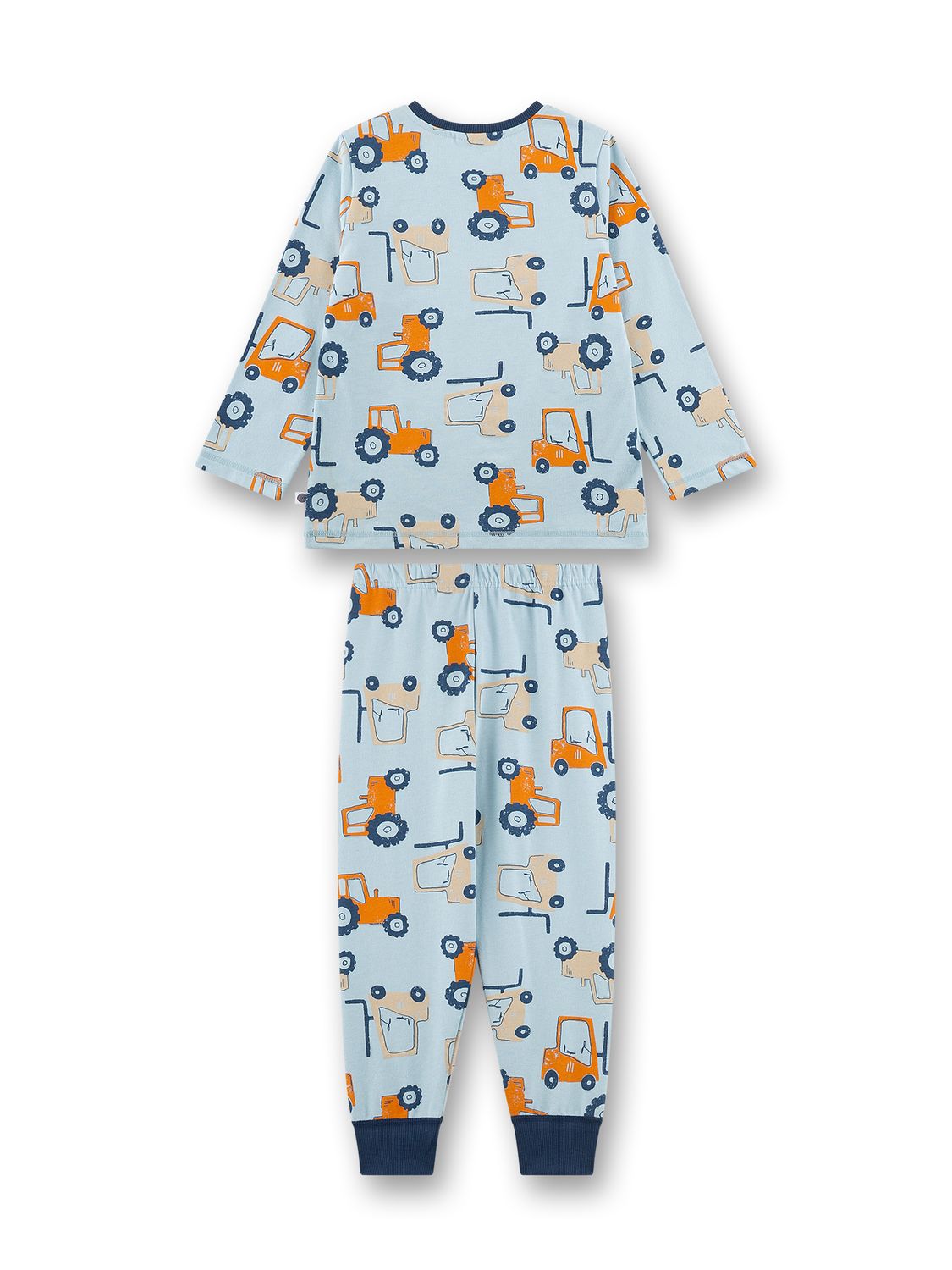 Sanetta Pyjama jongens: Tractor, licht blauw, 100% katoen