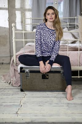 Ringella Bloomy Dames Pyjama: Donkerblauw