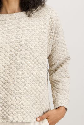 Signe Nature dames pull: Ecru lange mouw