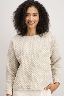 Signe Nature dames pull: Ecru lange mouw