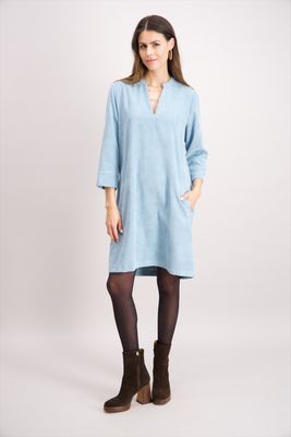 Signe Nature Kleed: Licht blauw, Ribfluweel