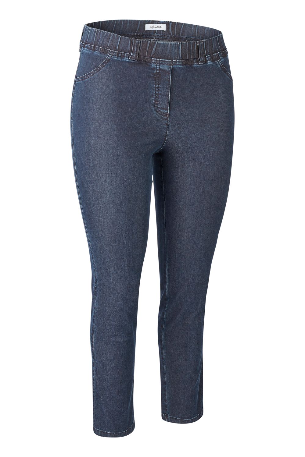 KJ Brand dames jeansbroek: Jenny, Donker blauw, Duitse maten, elastiek in de lenden