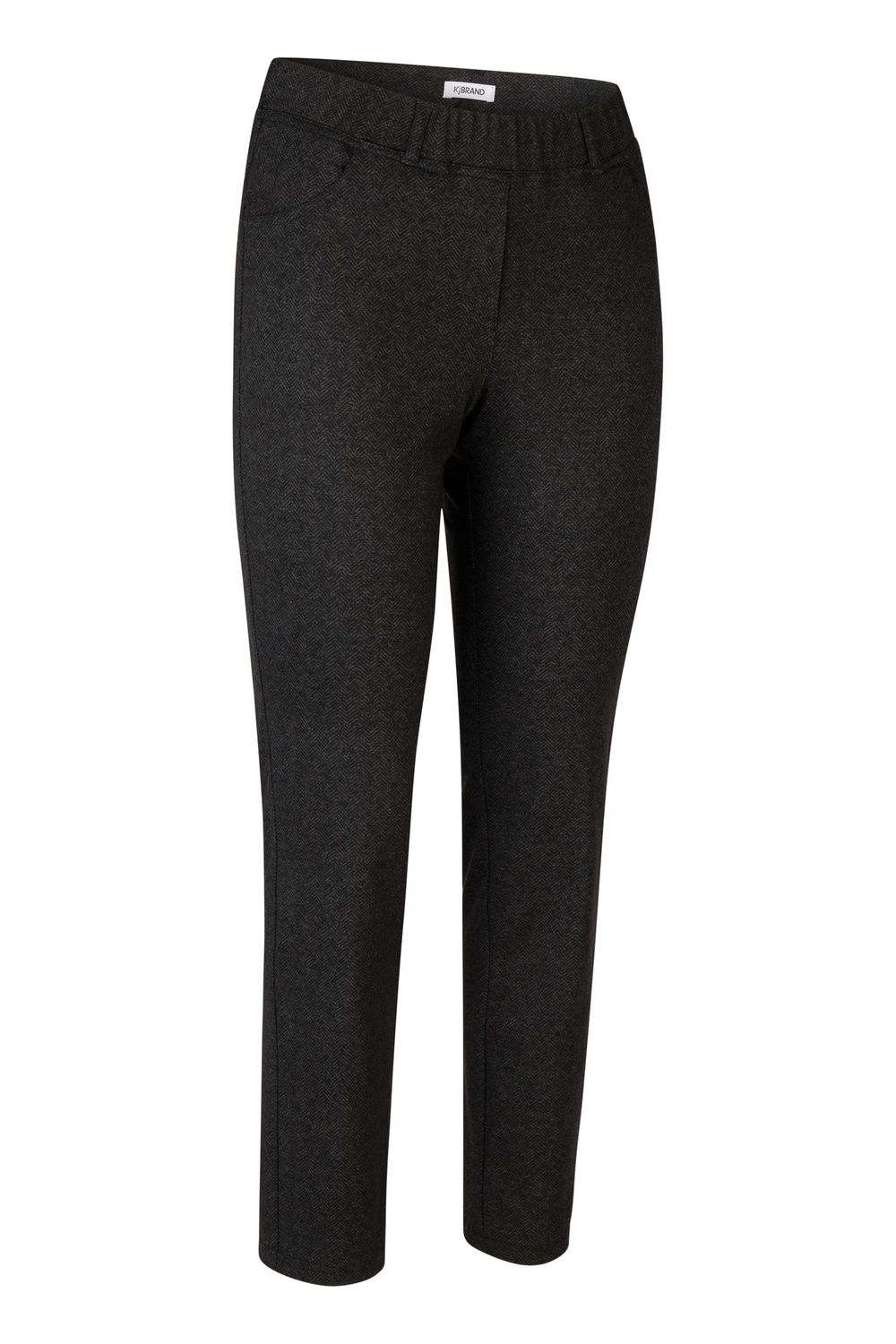 KJ Brand dames broek: Jenny, Donker blauw/zwart , Duitse maten, elastiek in de lenden
