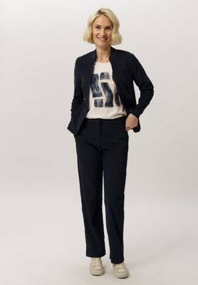Frank Walder dames broek: Anna, Donker blauw, ribfluweel, elastiek in de lenden