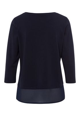 Frank Walder  Dames Shirt: Blauw, 3/4 mouw