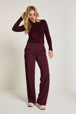 Para Mi Broek: Mira Elastic, Twill Jersey, Burgundy Red L32