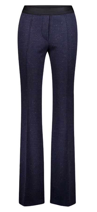 Gardeur Dames broek: Zaria, Blauw gespikkels ( Wollen look en feeling )