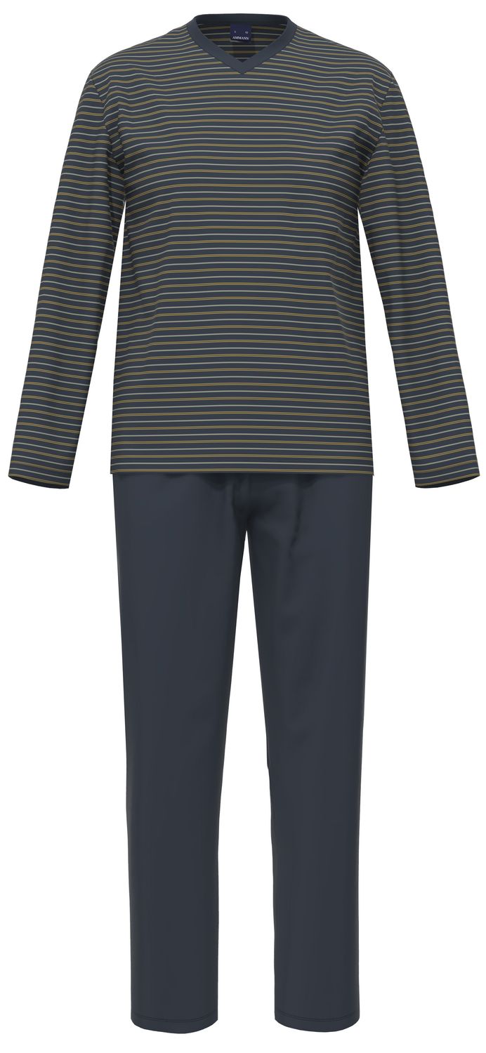 Ammann heren pyjama: V hals, recht