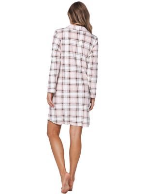Pastunette nachthemd dames: Light brown, doorknoop, Fleece
