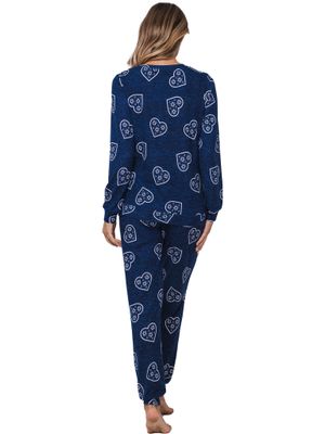 Pastunette Pyjama Dames: Rebelle, Blauw, super zacht en warm