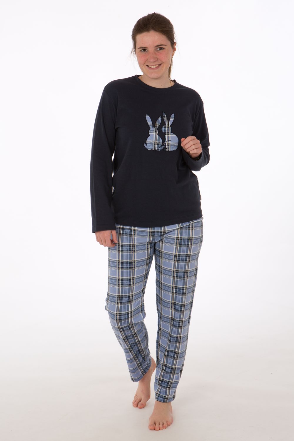 Perlina Dames pyjama: Rabbit, gemoltoneerd, Blauw
