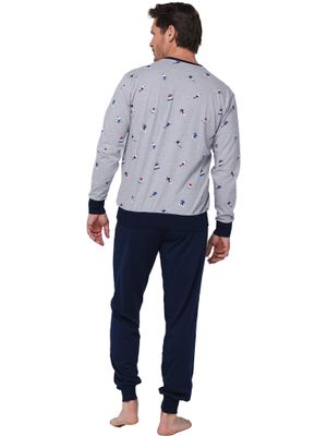 Pastunette Heren pyjama: Grijs, Skimotieven