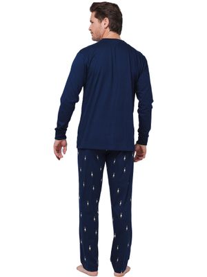 Pastunette Heren pyjama: Blauw, eendjes motief