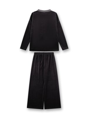 Sanetta Pyjama Jongens: Smile, Antracite, Velours stof