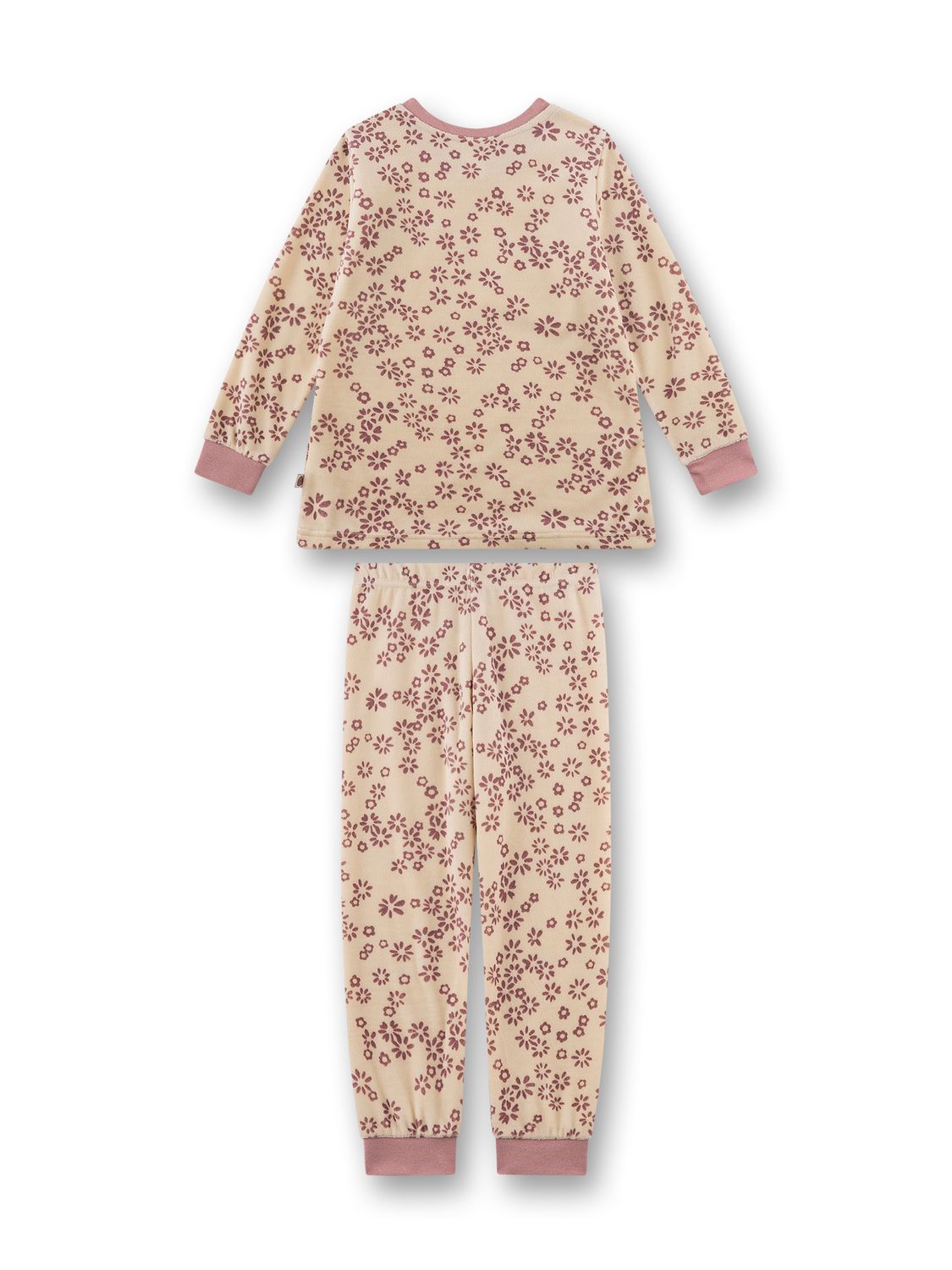 Sanetta Pyjama Meisjes: Velours, ecru / roze