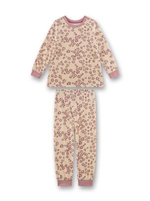 Sanetta Pyjama Meisjes: Velours, ecru / roze