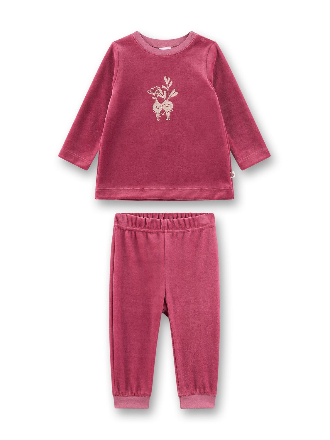 Sanetta Pyjama Meisjes: Bordeaux, velours, Rode bietjes