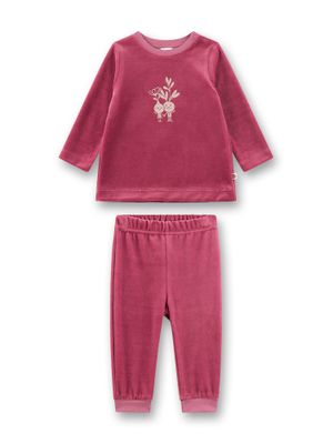 Sanetta Pyjama Meisjes: Bordeaux, velours, Rode bietjes