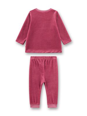 Sanetta Pyjama Meisjes: Bordeaux, velours, Rode bietjes