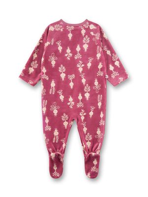 Sanetta Romper pyjama Meisjes: Bordeaux, velours, Rode bietjes