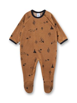 Sanetta Romper pyjama Baby's: Camel, Vosjes motief, Badstof