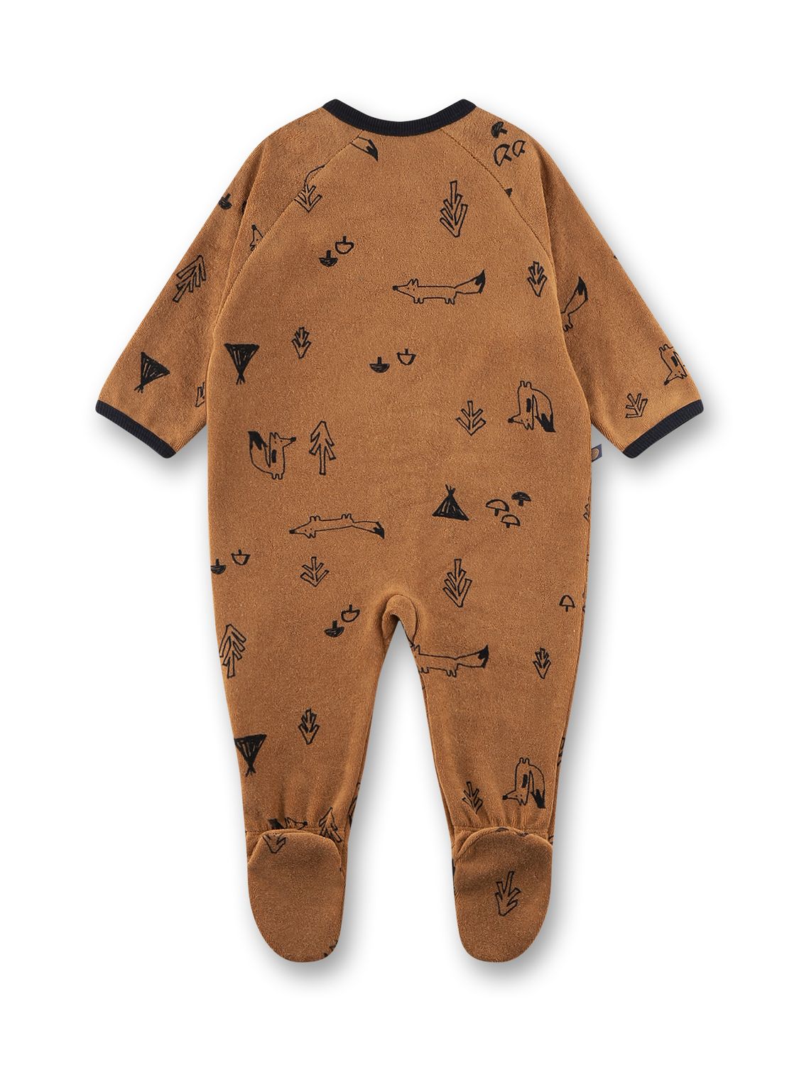 Sanetta Romper pyjama Baby&#39;s: Camel, Vosjes motief, Badstof