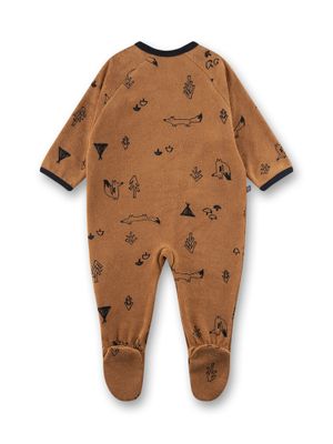 Sanetta Romper pyjama Baby&#39;s: Camel, Vosjes motief, Badstof