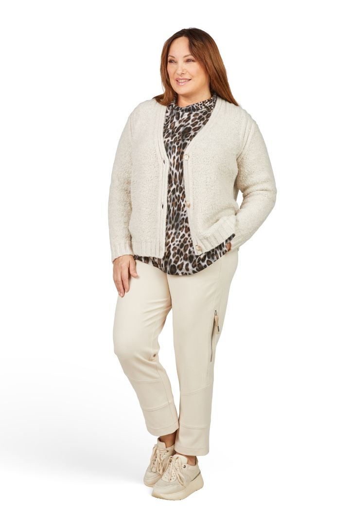 Mona Lisa Gilet: Ecru, met knopen, merino wol
