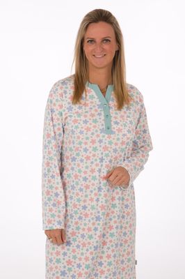 Perlina nachthemd: Jolien C, Gemoltoneerd, Ecru tot 6XL, lengte 110cm