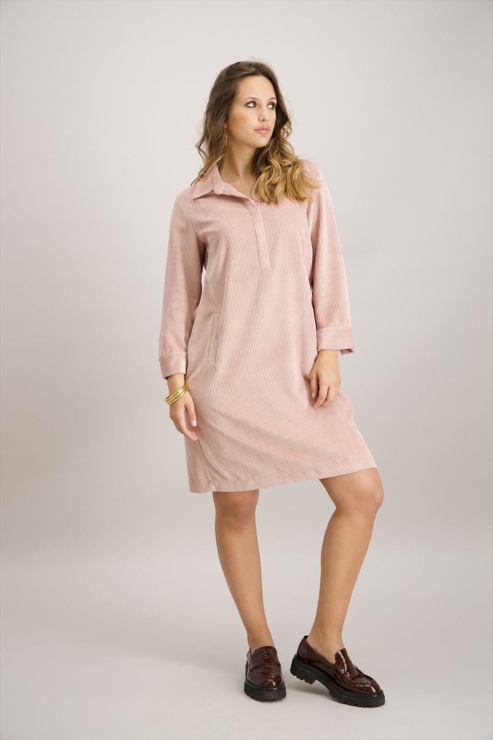 Signe Nature Kleed: Vieux Roze, Ribfluweel