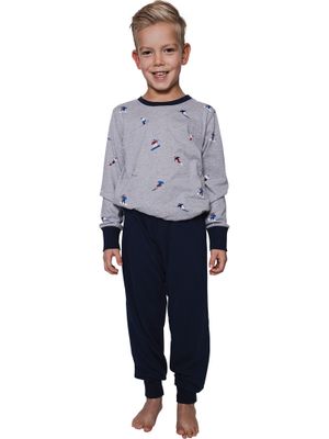 Pastunette Pyjama jongens: Ski motieven, Grijs