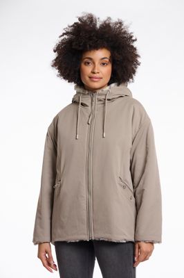 Rino &amp; Pelle Winter jas: Ines, Omkeerbaar, Light pebble and leopard