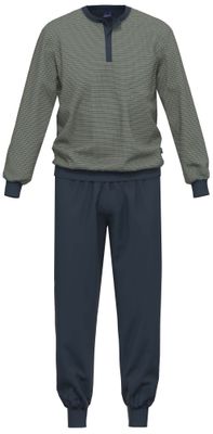 Ammann heren pyjama: Blauw, lange mouwen