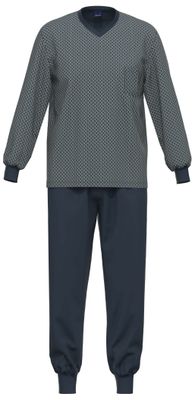 Ammann Heren Pyjama: blauw geprint, tot 4XL