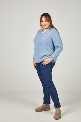Mona Lisa Pull: Merino wol, Licht blauw