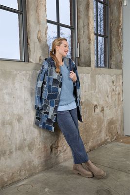 Mona Lisa Pull: Merino wol, Licht blauw