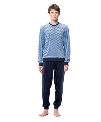 EGatex ( Soy ) Heren Pyjama: Velours, Blauw