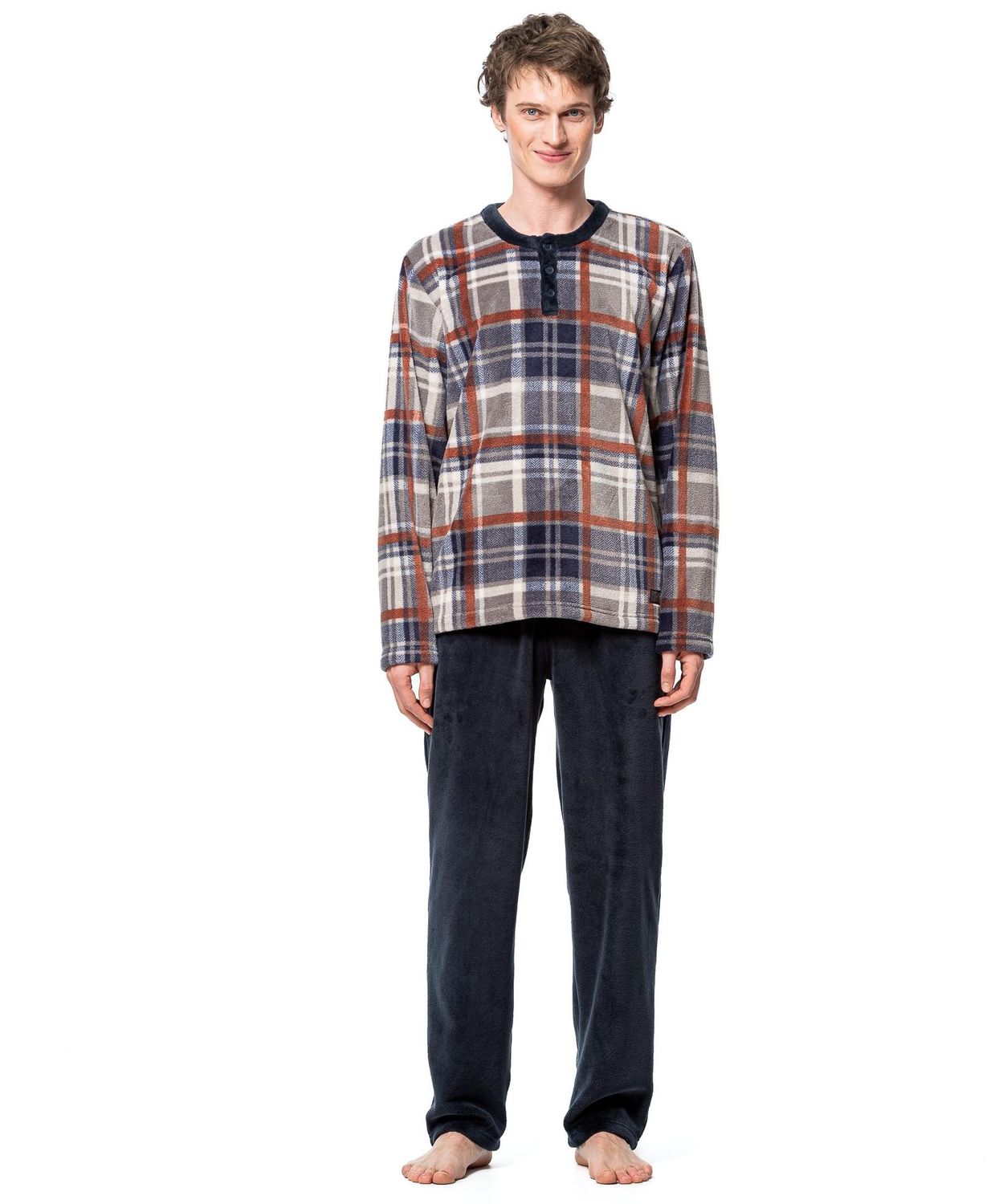Egatex ( Soy ) Heren Pyjama: Velours, Marron