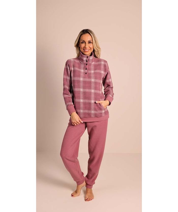 Gary Pyjama Dames: Roze, Punto milano ( zeer warm )